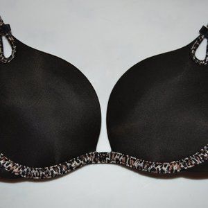Victoria's Secret Sexy Little Things padded black & leopard bra 32A EUC